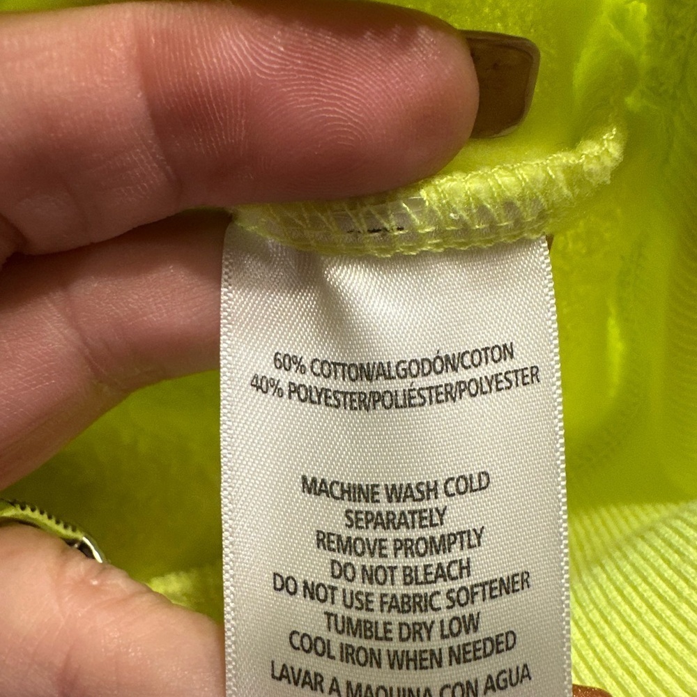 Calvin Klein Performance Hoodie Women’s M Neon Yellow Logo Pullover Sweatshirt - Picture 5 of 7